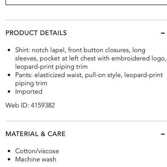 Ralph Lauren Leopard Trim Notch Collar Pajama Set - Picture 2 of 8